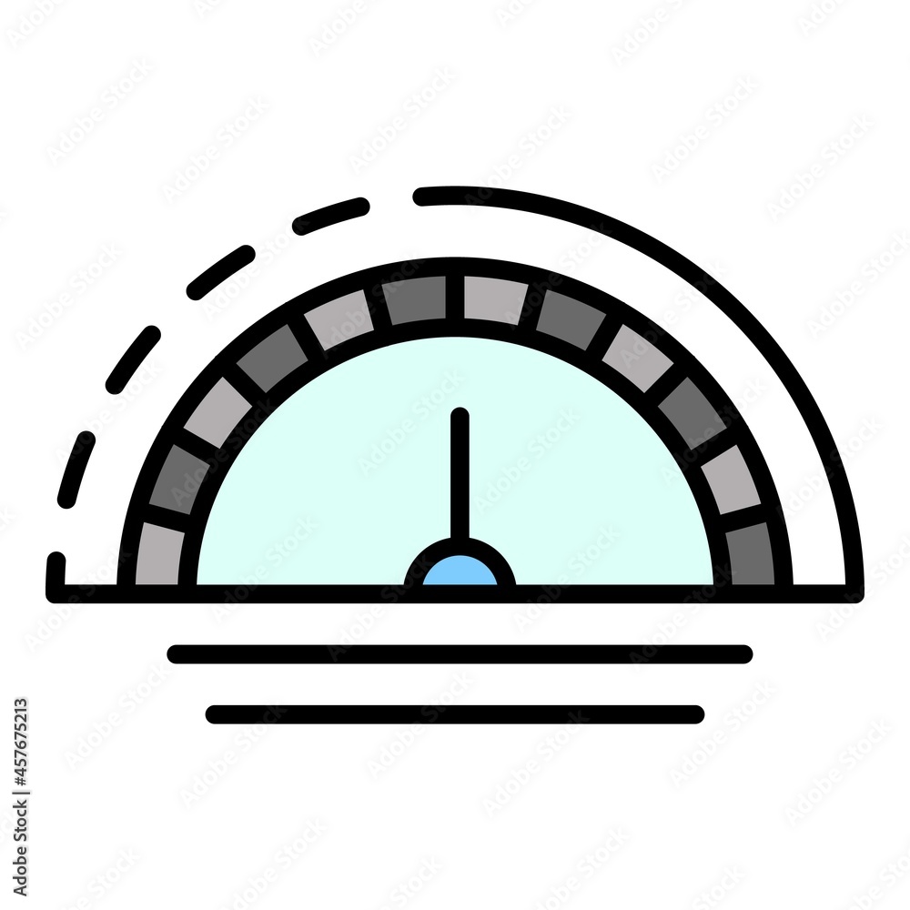 Poster speedometer icon. outline speedometer vector icon color flat isolated