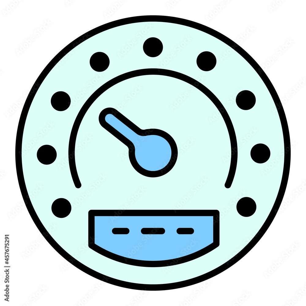 Poster digital speedometer icon. outline digital speedometer vector icon color flat isolated