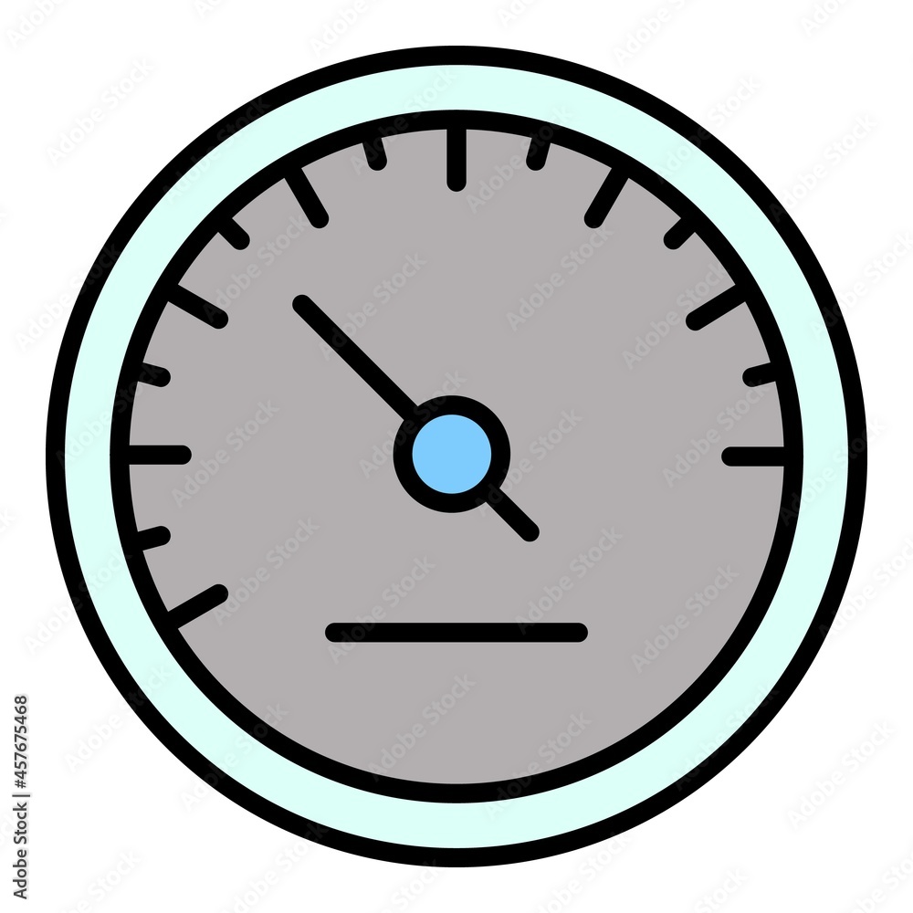 Poster race speedometer icon. outline race speedometer vector icon color flat isolated