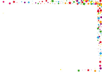 Yellow Event Star Illustration. Stardust Circle Decoration. Orange Square Background. Christmas Dot Background. Green Design Confetti.