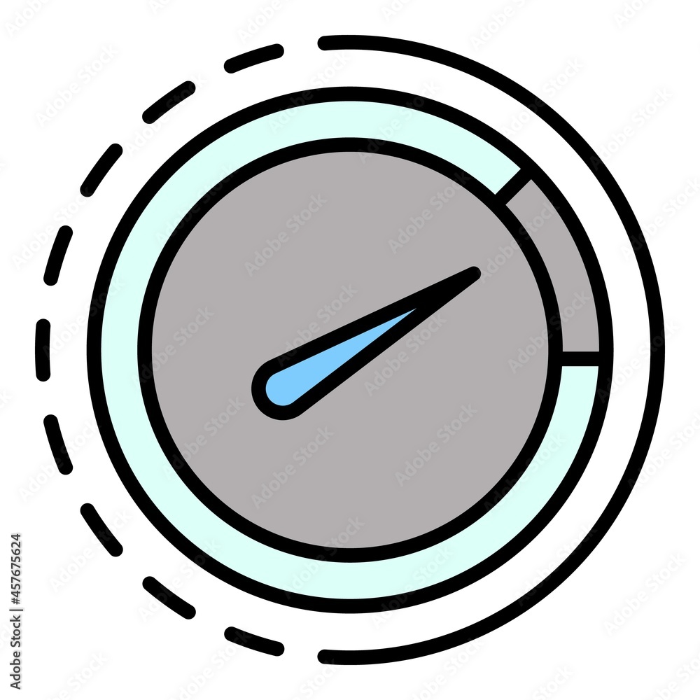 Poster drive tachometer icon. outline drive tachometer vector icon color flat isolated