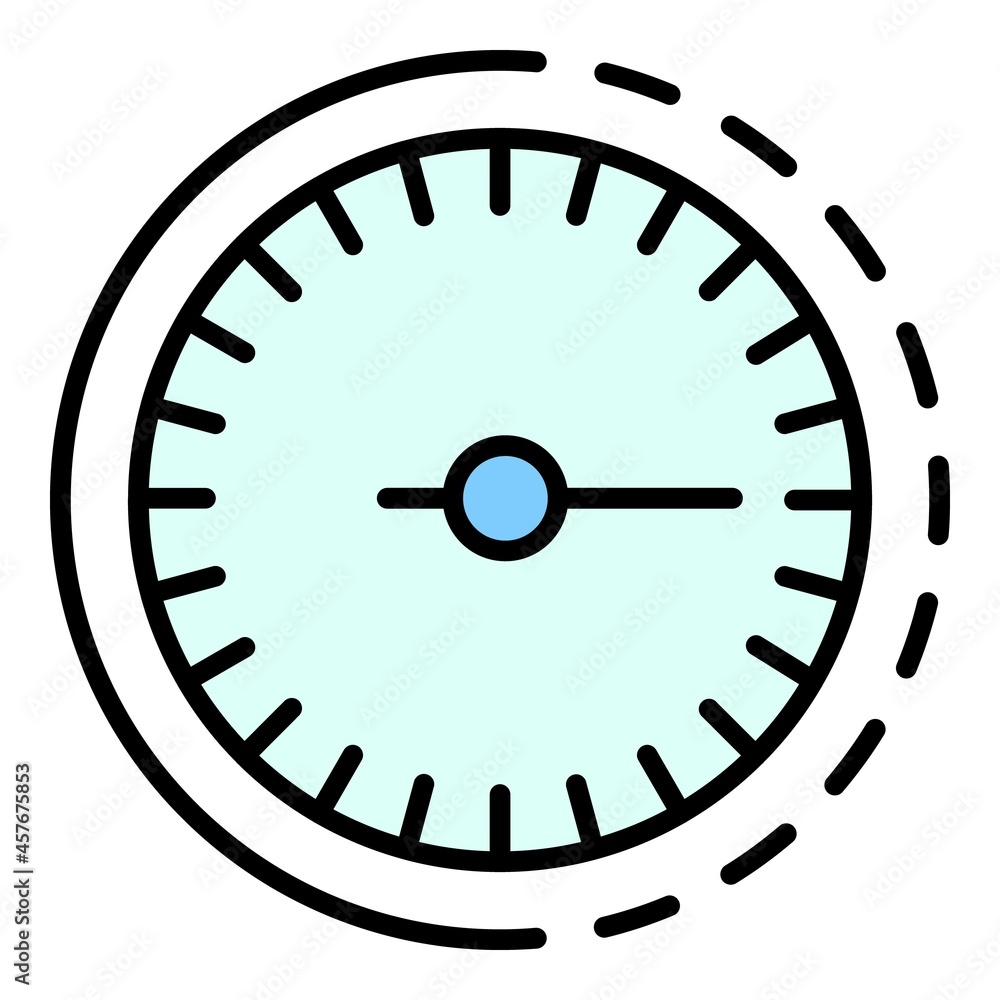 Poster odometer icon. outline odometer vector icon color flat isolated
