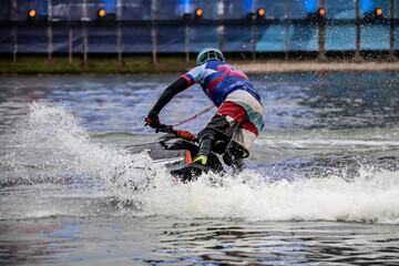 freestyle aquabike in open water at a sports event
