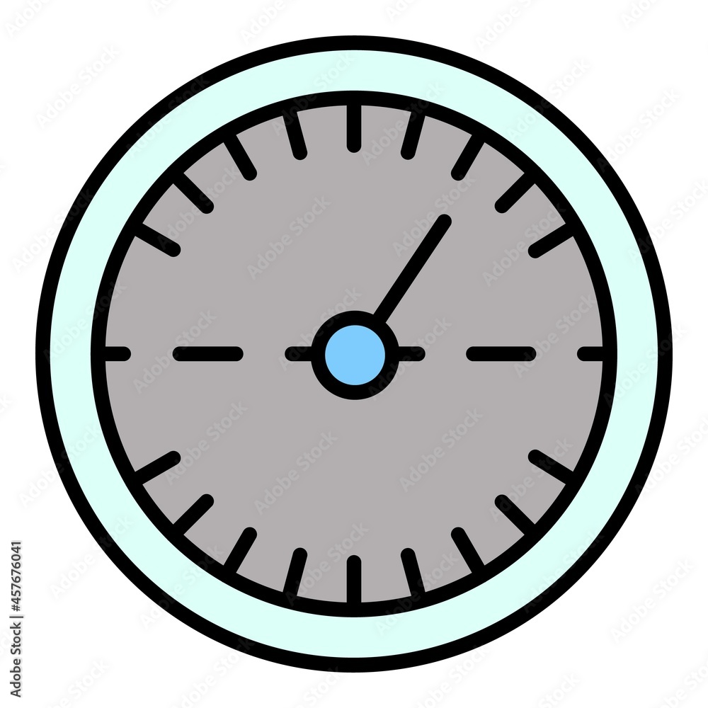 Poster double speedometer icon. outline double speedometer vector icon color flat isolated
