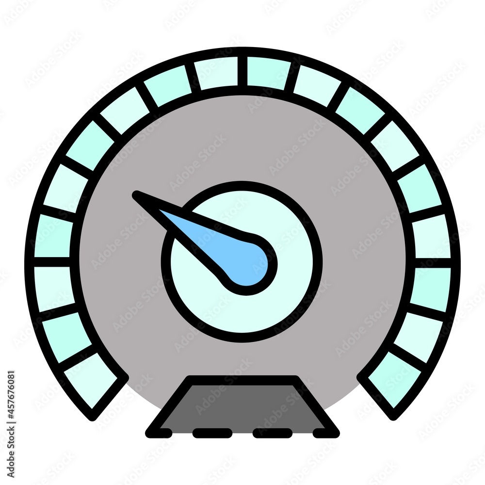 Poster measure speedometer icon. outline measure speedometer vector icon color flat isolated