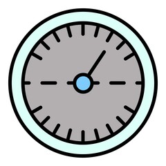 Double speedometer icon. Outline double speedometer vector icon color flat isolated