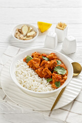 butter chicken, curry of spicy chicken with rice