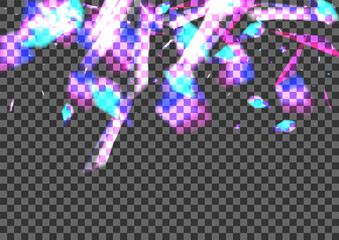 Glow Glare Background Transparent Vector. Spot Celebrate Wallpaper. Multicolored Rays Texture. Bright Celebration. Flare Technology Illustration.