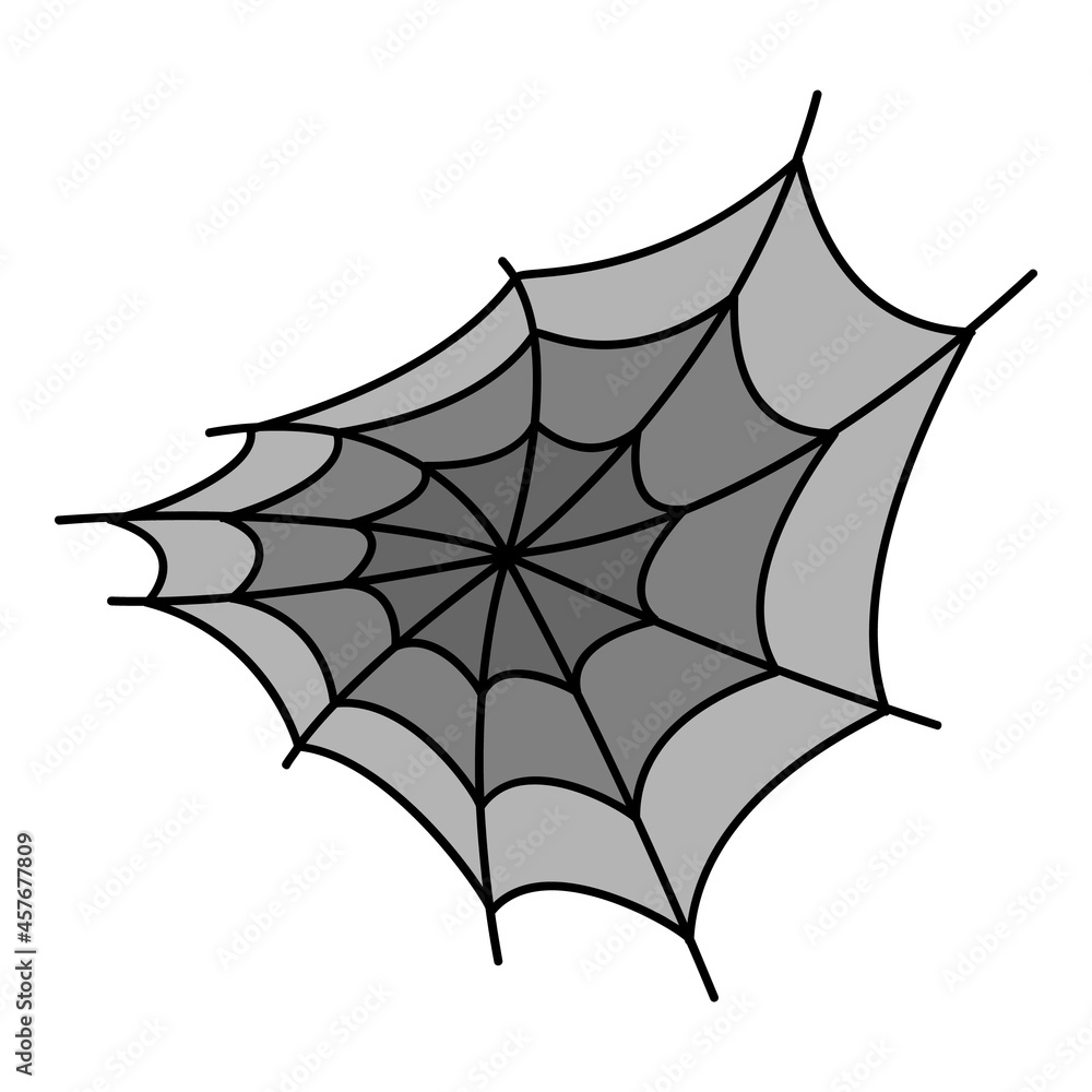 Poster spider web icon. outline spider web vector icon color flat isolated