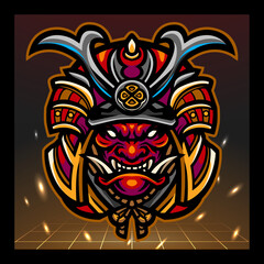 Samurai head mascot. esport logo design