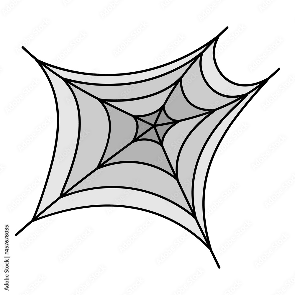 Poster scary spider web icon. outline scary spider web vector icon color flat isolated