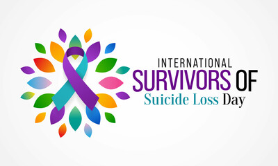International Survivors of Suicide loss day is observed every year in November, it is a day when people affected by suicide loss gather around the world at events in their local communities. Vector