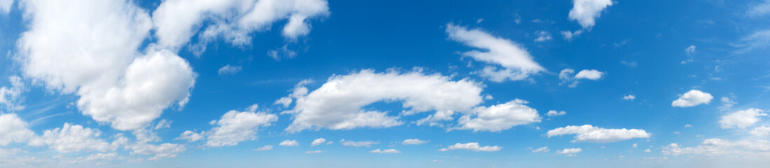 Fototapeta na wymiar Panorama Blue sky and white clouds. Bfluffy cloud in the blue sky background