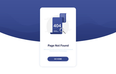404 error page template for mobile apps. Page not found. Flash Message UI design. Blue. Eps 10  - obrazy, fototapety, plakaty
