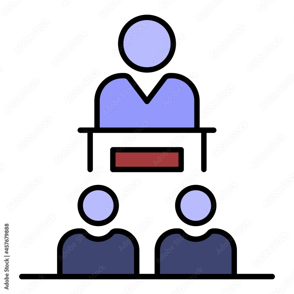 Poster cohesion speaker icon. outline cohesion speaker vector icon color flat isolated