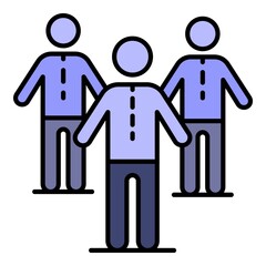 Company people team icon. Outline company people team vector icon color flat isolated