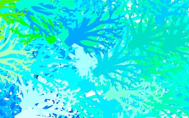 Fototapeta na wymiar Light Blue, Green vector abstract design with leaves, branches.