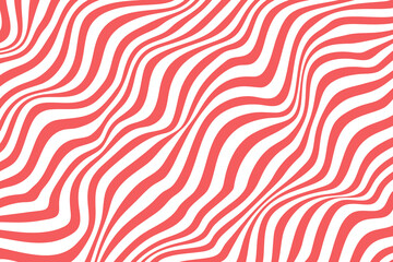 Simple wavy background. Vector illustration of stripes with optical illusion, op art.