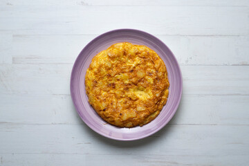 Spanish omelette with potatoes and vegetables