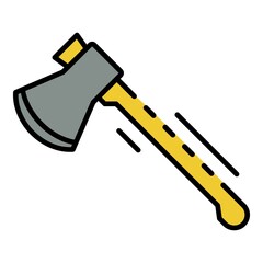 Axe icon. Outline axe vector icon color flat isolated