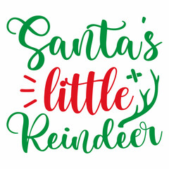 Obraz premium Santa's Little Reindeer SVG Design | Merry Christmas Lettering | Christmas SVG Cut Files for Cutting
