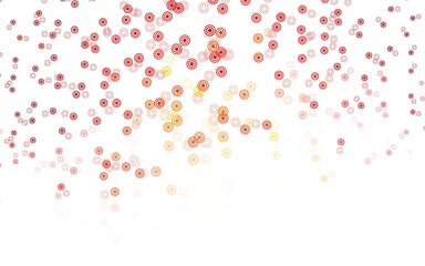 Light Red, Yellow vector pattern with spheres.