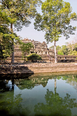 Fototapeta na wymiar landscape with old ruins of Baphuon temple at Angkor Wat, Cambodia 