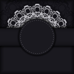 Black banner with antique ornament and place for your text