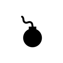 bomb icon, burning vector, cartoon illustration