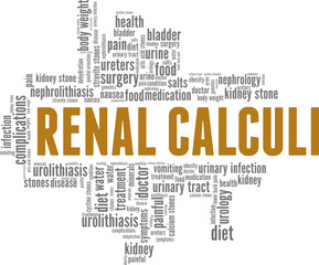 Renal Calculi vector illustration word cloud isolated on a white background.