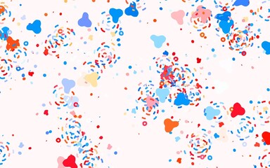 Light Blue, Red vector background with abstract shapes.