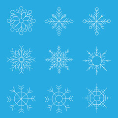 Snowflakes. Vector Christmas and New Year decoration elements
