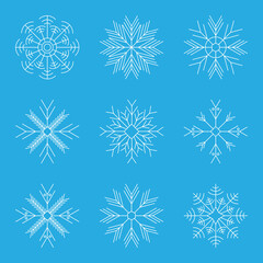 Fototapeta na wymiar Snowflakes. Vector Christmas and New Year decoration elements
