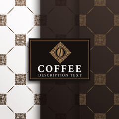 Set of patterns background. Vector retro ornament. Cafe theme. 