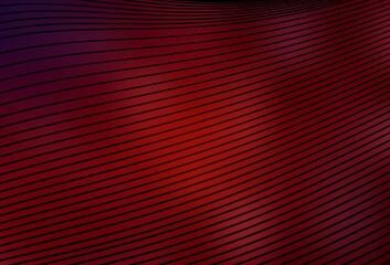 Dark Red vector background with curved lines.