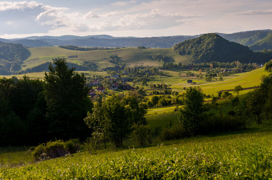 View from Terka on the peaks of the Bieszczady Mountains, the Bieszczady Mountains
