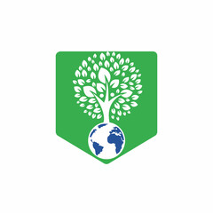 Global human tree vector logo design template.