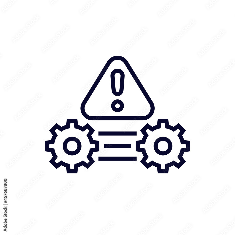 Poster error in process or operations line icon