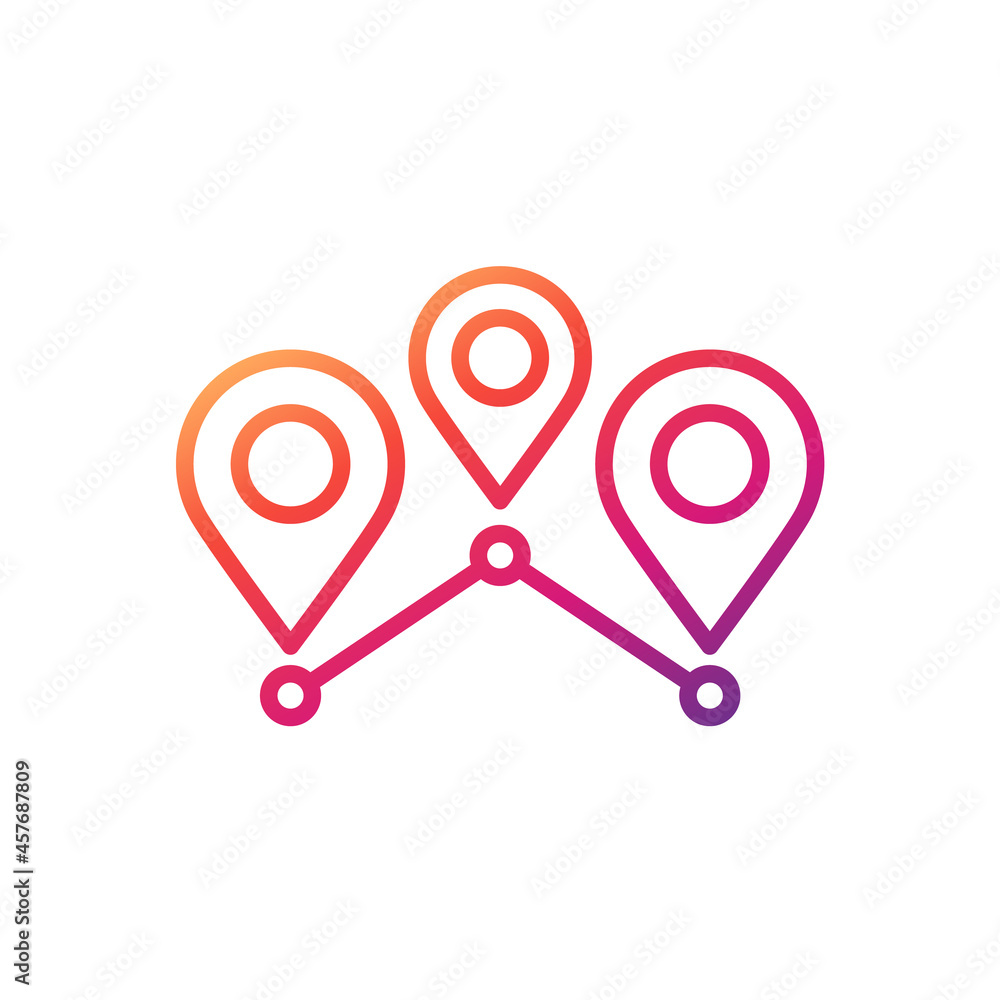 Poster path icon in line style