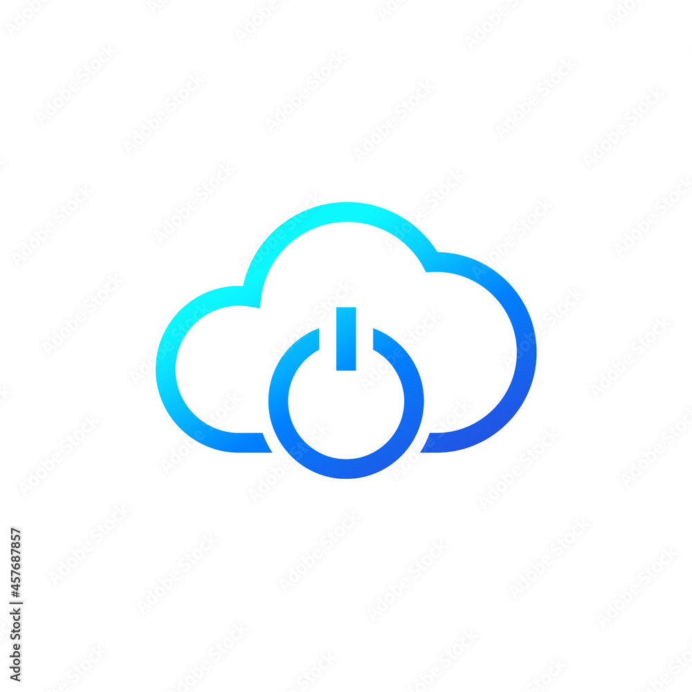 Poster cloud and off icon for web and apps