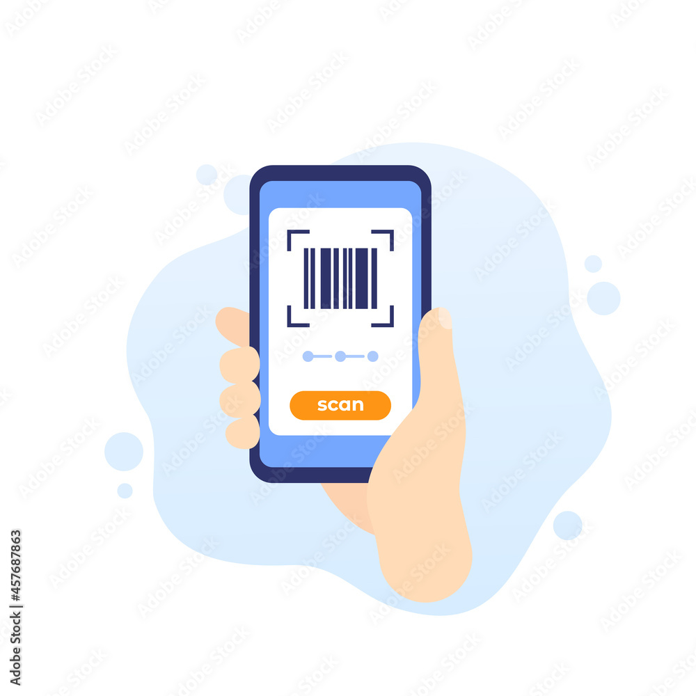 Poster barcode scanning app vector icon