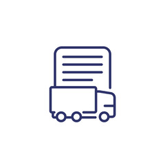 transport document, CMR line icon
