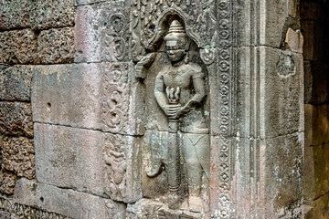 Fototapeta na wymiar old ruins of Ta Som temple at Angkor Wat 