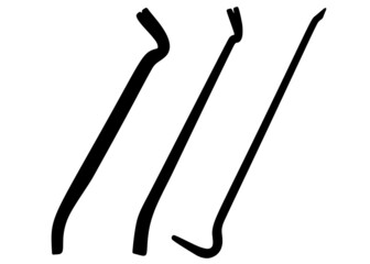 Construction crowbars in a set. Vector image.