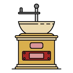 Classic coffee grinder icon. Outline classic coffee grinder vector icon color flat isolated