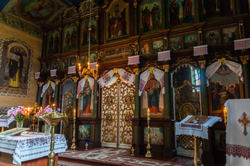 The interior of the church in Szczwane, Bieszczady Mountains
