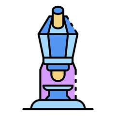 Microscope icon. Outline microscope vector icon color flat isolated