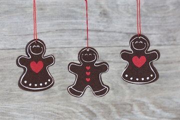 Hanging Christmas Ornaments With Copy Space