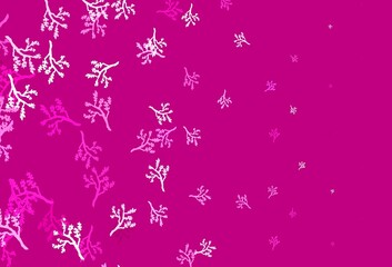 Light Pink vector doodle backdrop with sakura.