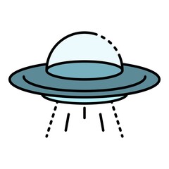 Ufo icon. Outline ufo vector icon color flat isolated